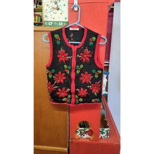 vintage knit christmas sweatervest M